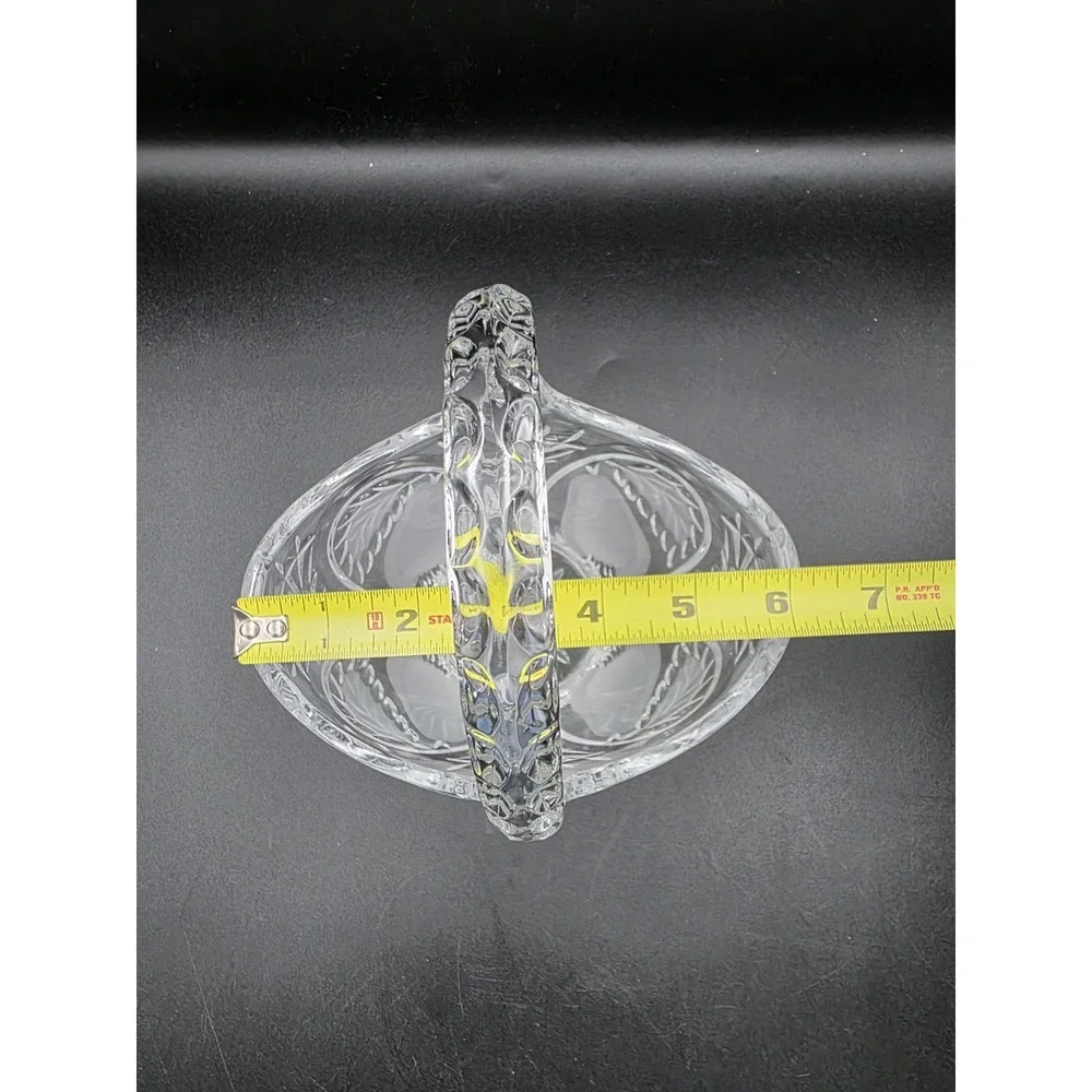 Bohemian Lead Crystal Basket Cut & Frosted‎ Pear Design 8